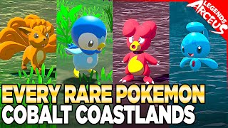 Every Rare Pokemon in Cobalt Coastlands  Pokemon Legends Arceus [upl. by Pudens]