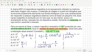 Uema 2021 Física A ressonância magnética [upl. by Eibbor]