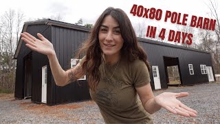 40x80 Pole Barn Build TIMELAPSE [upl. by Soiritos]