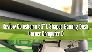 Review Coleshome 66quot L Shaped Gaming Desk Corner Computer Desk Sturdy Home Office Computer Table [upl. by Derfniw117]