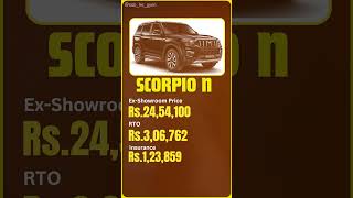 Mahindra Scorpio N 4x4 AT OnRoad Price in India 2024 🚙💸  Top Model Update india [upl. by Sirrep522]