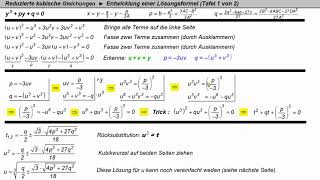 Kubische Gleichungen ► Cardanische Formeln 1 ► Herleitung der vorläufigen Formel [upl. by Yolanthe]