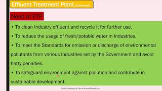 Textile ChemistryL13 Effluent Treatment Plant ETP [upl. by Trilley135]