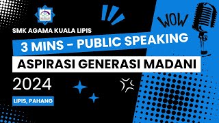 ENGINEERING BUILDS THE WORLD 3 MINS PUBLIC SPEAKING ASPIRASI GEN MADANI [upl. by Htenaj]