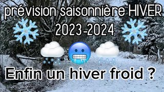 Le retour du FROID et la NEIGE  Prévisions saisonnière HIVER 20232024 [upl. by Tuesday536]