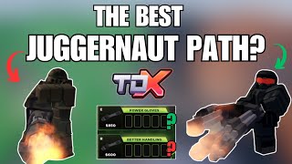 Whats The BEST PATH For THE JUGGERNAUT l Roblox Tower Defense X [upl. by Ahsinan668]