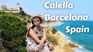 Calella Barcelona Spain  Beach Walk 2022 Spring [upl. by Okiam634]