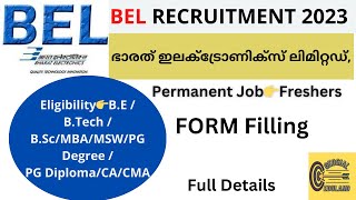 BEL RECRUITMENT 2023  Permanent Job👉Freshers  BEL Latest Job Vacancy 2023  Central Government Job [upl. by Ellord543]