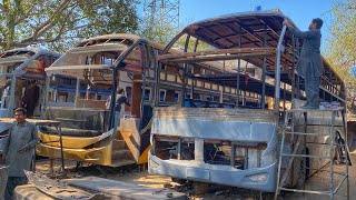 Handmade Yutong Bus Production in Pakistan  Amazing Manufacturing Sleeper Bus at Local workshop P2 [upl. by Meerak]