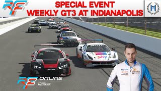 rFactor 2 Online  Special Event Weekly GT3 Open at Indianapolis [upl. by Zebedee]