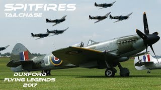 4Kᵁᴴᴰ 4K UHD Spitfire Flypasts Tailchase Duxford Airshow Flying Legends 2017 HD HQ [upl. by Ring824]