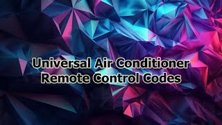 Universal Air Conditioner Remote Control Codes HOHO [upl. by Siegler]