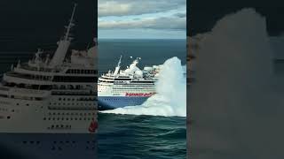 Will This Cruise Ship Outrun the Giant Tidal Wave tidalwave cruiseliner waves [upl. by Rap]