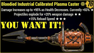 Fallout 76 PTS  Explosive Plasma Caster  OP ➡️ Slightly Insane  And We Want It [upl. by Daphna]