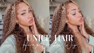 Unice Ombre Honey Blonde Highlight Lace Front Curly Wig [upl. by Cariotta47]