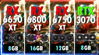 RX 6650 XT vs RX 6800 XT vs RX 6750 XT vs RTX 3070  Teste FPS em 6 JOGOS [upl. by Thordia]