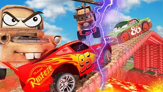 Big Tow Mater VS lightning McQueens friends VS Chick Hicks 😥 [upl. by Fasto]