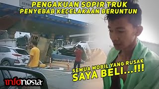 PENGKUANNYA MENGEJUTKAN Ini TAMPANG Sopir Truk Penyebab LAKA Beruntun di GT Halim Utama [upl. by Eekram]