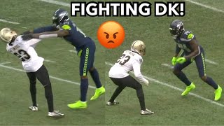 DK Metcalf vs Marshon Lattimore FIGHT  FULL Matchup WR vs CB [upl. by Auerbach420]