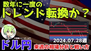 【数年に一度のトレンド転換か？】ドル円の来週の相場分析と戦い方 20240728週 fx fx初心者 ドル円 投資 トレンド転換 [upl. by Evania]