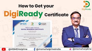 Get Your DigiReady Certificate Free of Cost online Showcase that you are Digitally Ready [upl. by Liss]