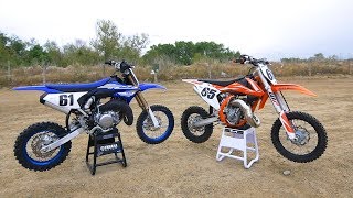 Yamaha YZ65 versus KTM 65SX  Dirt Bike Magazine [upl. by Nibram]