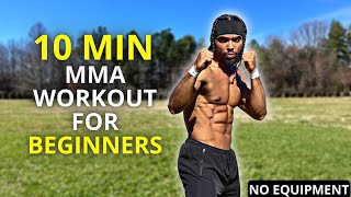 10 Min MMA Workout For Beginners  EASY Combat Moves [upl. by Elleiram]