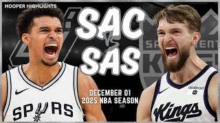 Sacramento Kings vs San Antonio Spurs Full Game Highlights  Dec 1  2025 NBA Season [upl. by Aivital]