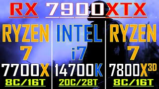 RYZEN 7 7700X vs INTEL i7 14700K vs RYZEN 7 7800X3D  PC GAMES TEST [upl. by Nauwtna]