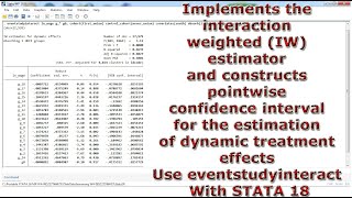 Implement the interaction weighted estimator for an event study Use eventstudyinteract In STATA 18 [upl. by Cleres515]