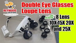 Double Eye Glasses Loupe Lens Jeweler Watch Repair Magnifier [upl. by Nired]