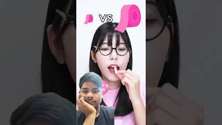 Big Tissue paper Vs Small Tissue paper Eating challenge 🤣shorts youtubeshorts [upl. by Olnek]