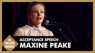 Maxine Peake  Acceptance Speech  UK Theatre Awards 2018 [upl. by Durstin]