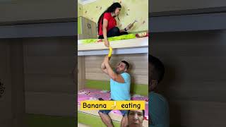 Banana 🍌 eating challenge game 🎯 funny comedy couple challenge fun tiktok monilina [upl. by Latreece]