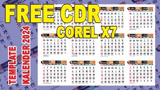 Template Kalender 2024  Free file cdr [upl. by Naesad682]