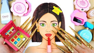 ASMR Makeup with WOODEN cosmetics Long nails 👸🏻 Sanrio [upl. by Akyre]