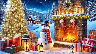 Relaxing Christmas Music Snow Falling 🎄 Cozy Christmas Fireplace Instrumental 🔥 Christmas Ambience [upl. by Suertemed]