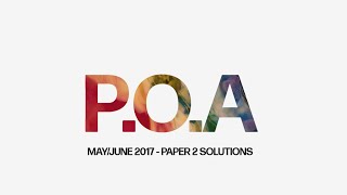 POA  MAYJUNE 2017  SOLUTIONS [upl. by Htaras87]