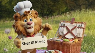 🌳jangle me leo🦁sher ki picnic 🍲🍗😋  जंगल में शेर की पीक नीक  🥳 [upl. by Nimoynib]