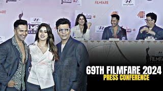 UNCUT  69th Filmfare Awards 2024  Press Conference  Varun Dhawan Janhvi Kapoor Karan Johar [upl. by Eerak651]