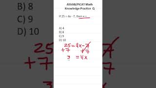 ASVABPiCAT Math Knowledge Practice Test Question Solving Equations acetheasvab with grammarhero [upl. by Orvan711]