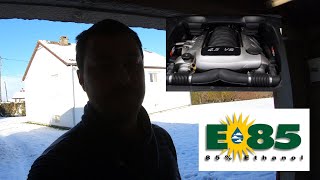 Démarrage à froid 3° kit  boitier Bio Ethanol E85 Porsche Cayenne [upl. by Oirramed]