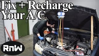 How to Diagnose and Recharge Your AC System with Refrigerant  Using an AC Manifold Gauge Set [upl. by Prichard]