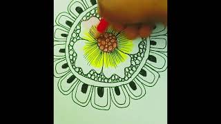 how to color flower mandala mandalaart colors zentangledoodle patternart [upl. by Laney]