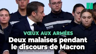 Deux militaires font un malaise pendant les vœux de Macron aux Armées [upl. by Nelda]