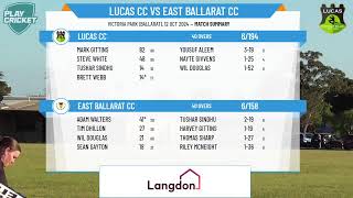 Lucas 3rd XI Div 1 v East Ballarat 3rd XI Div 1 [upl. by Eisenstark703]