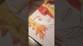 How to draw rengoku death scene with doms colour pencils and brush pens Doms op [upl. by Swift]