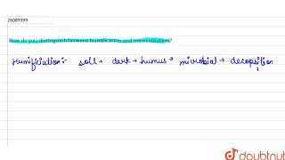 How do you distinguish between humification and mineralisation� [upl. by Acquah989]