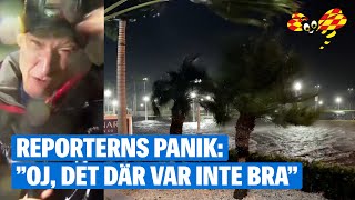 Reportern hamnar mitt i kaoset när orkanen Milton drar in över Florida [upl. by Laitselec914]