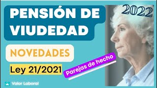 Pensión de Viudedad  Novedades Ley 212021 Parejas de Hecho [upl. by Otnicaj619]